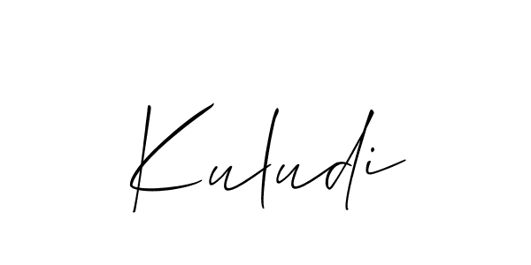 Make a beautiful signature design for name Kuludi. With this signature (Allison_Script) style, you can create a handwritten signature for free. Kuludi signature style 2 images and pictures png