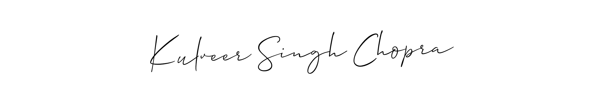 Allison_Script is a professional signature style that is perfect for those who want to add a touch of class to their signature. It is also a great choice for those who want to make their signature more unique. Get Kulveer Singh Chopra name to fancy signature for free. Kulveer Singh Chopra signature style 2 images and pictures png