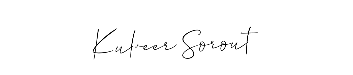 if you are searching for the best signature style for your name Kulveer Sorout. so please give up your signature search. here we have designed multiple signature styles  using Allison_Script. Kulveer Sorout signature style 2 images and pictures png