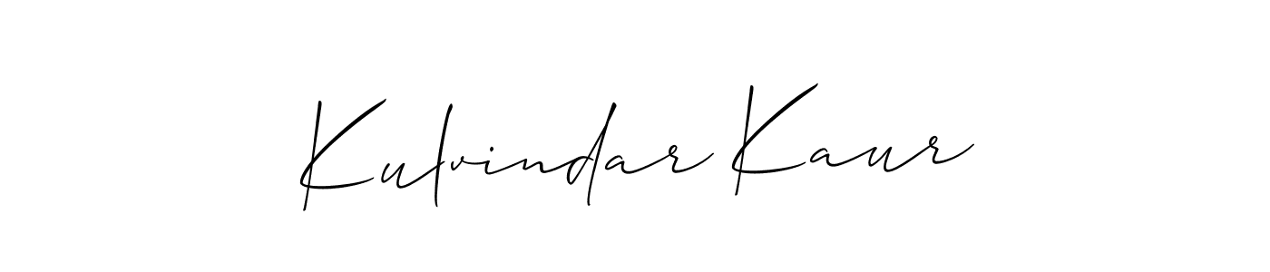 Design your own signature with our free online signature maker. With this signature software, you can create a handwritten (Allison_Script) signature for name Kulvindar Kaur. Kulvindar Kaur signature style 2 images and pictures png