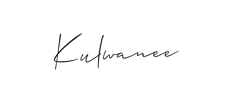 Allison_Script is a professional signature style that is perfect for those who want to add a touch of class to their signature. It is also a great choice for those who want to make their signature more unique. Get Kulwanee name to fancy signature for free. Kulwanee signature style 2 images and pictures png