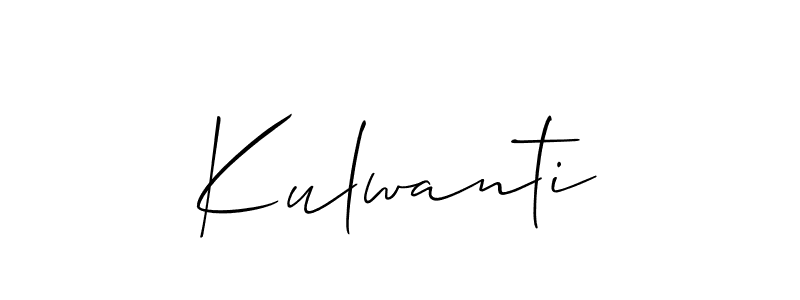 How to make Kulwanti name signature. Use Allison_Script style for creating short signs online. This is the latest handwritten sign. Kulwanti signature style 2 images and pictures png