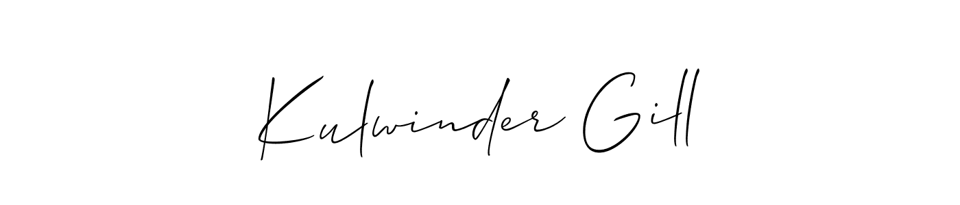 Design your own signature with our free online signature maker. With this signature software, you can create a handwritten (Allison_Script) signature for name Kulwinder Gill. Kulwinder Gill signature style 2 images and pictures png