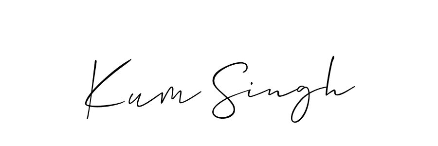 Allison_Script is a professional signature style that is perfect for those who want to add a touch of class to their signature. It is also a great choice for those who want to make their signature more unique. Get Kum Singh name to fancy signature for free. Kum Singh signature style 2 images and pictures png