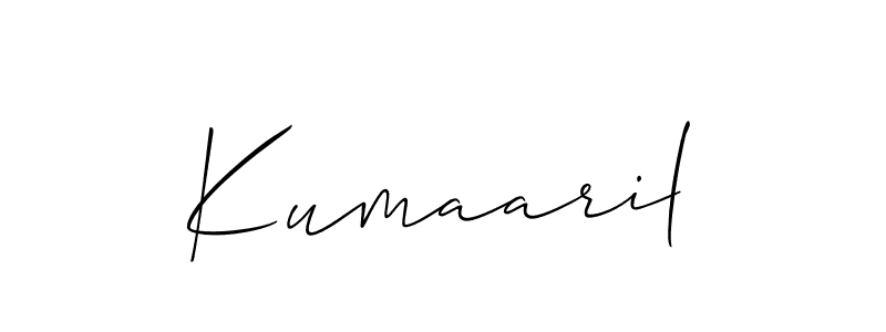 Also we have Kumaaril name is the best signature style. Create professional handwritten signature collection using Allison_Script autograph style. Kumaaril signature style 2 images and pictures png