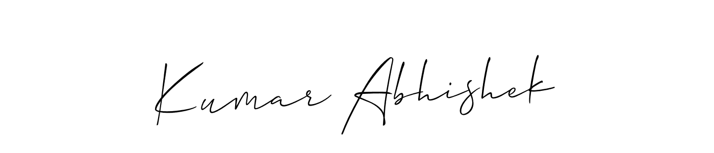 Design your own signature with our free online signature maker. With this signature software, you can create a handwritten (Allison_Script) signature for name Kumar Abhishek. Kumar Abhishek signature style 2 images and pictures png