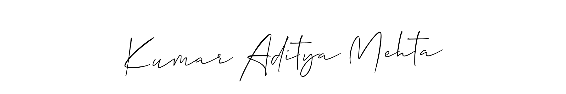 Make a short Kumar Aditya Mehta signature style. Manage your documents anywhere anytime using Allison_Script. Create and add eSignatures, submit forms, share and send files easily. Kumar Aditya Mehta signature style 2 images and pictures png
