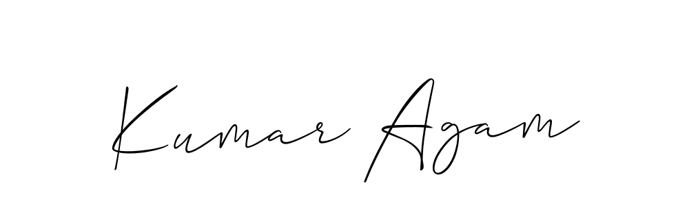 Kumar Agam stylish signature style. Best Handwritten Sign (Allison_Script) for my name. Handwritten Signature Collection Ideas for my name Kumar Agam. Kumar Agam signature style 2 images and pictures png