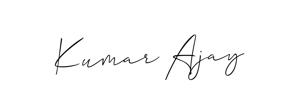 How to make Kumar Ajay name signature. Use Allison_Script style for creating short signs online. This is the latest handwritten sign. Kumar Ajay signature style 2 images and pictures png