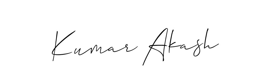 Also You can easily find your signature by using the search form. We will create Kumar Akash name handwritten signature images for you free of cost using Allison_Script sign style. Kumar Akash signature style 2 images and pictures png