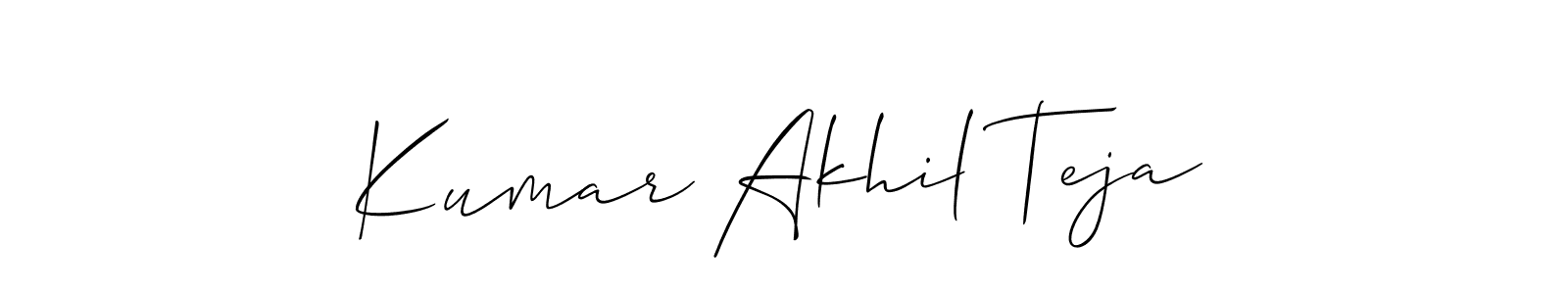 How to make Kumar Akhil Teja name signature. Use Allison_Script style for creating short signs online. This is the latest handwritten sign. Kumar Akhil Teja signature style 2 images and pictures png