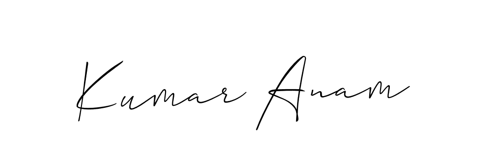 The best way (Allison_Script) to make a short signature is to pick only two or three words in your name. The name Kumar Anam include a total of six letters. For converting this name. Kumar Anam signature style 2 images and pictures png