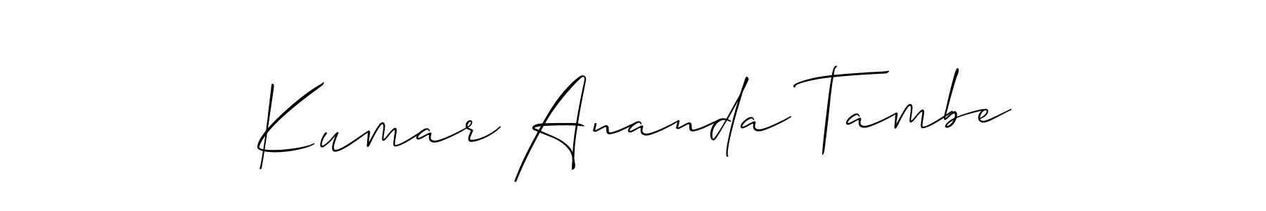 Use a signature maker to create a handwritten signature online. With this signature software, you can design (Allison_Script) your own signature for name Kumar Ananda Tambe. Kumar Ananda Tambe signature style 2 images and pictures png