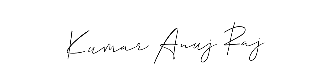 Design your own signature with our free online signature maker. With this signature software, you can create a handwritten (Allison_Script) signature for name Kumar Anuj Raj. Kumar Anuj Raj signature style 2 images and pictures png