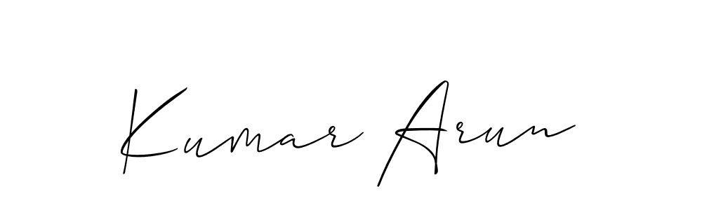 Make a short Kumar Arun signature style. Manage your documents anywhere anytime using Allison_Script. Create and add eSignatures, submit forms, share and send files easily. Kumar Arun signature style 2 images and pictures png