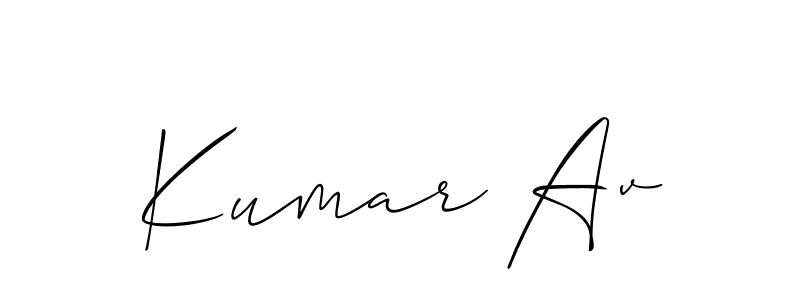 Use a signature maker to create a handwritten signature online. With this signature software, you can design (Allison_Script) your own signature for name Kumar Av. Kumar Av signature style 2 images and pictures png