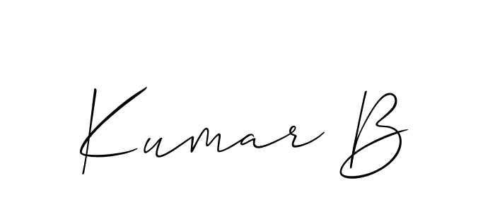 Create a beautiful signature design for name Kumar B. With this signature (Allison_Script) fonts, you can make a handwritten signature for free. Kumar B signature style 2 images and pictures png