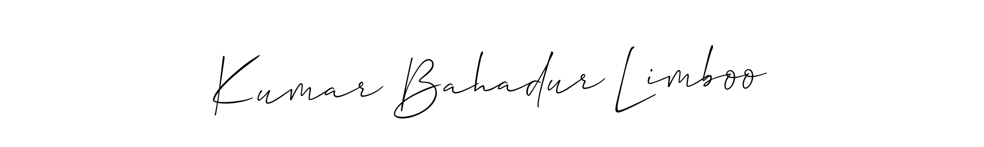 Use a signature maker to create a handwritten signature online. With this signature software, you can design (Allison_Script) your own signature for name Kumar Bahadur Limboo. Kumar Bahadur Limboo signature style 2 images and pictures png