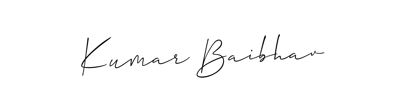 How to make Kumar Baibhav signature? Allison_Script is a professional autograph style. Create handwritten signature for Kumar Baibhav name. Kumar Baibhav signature style 2 images and pictures png