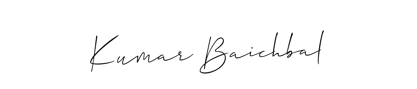 Also You can easily find your signature by using the search form. We will create Kumar Baichbal name handwritten signature images for you free of cost using Allison_Script sign style. Kumar Baichbal signature style 2 images and pictures png