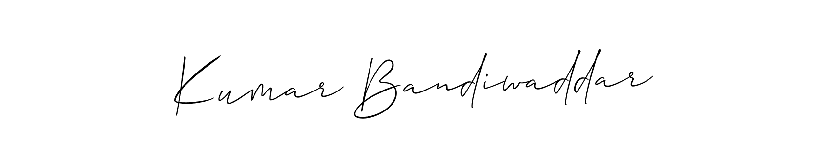 Make a short Kumar Bandiwaddar signature style. Manage your documents anywhere anytime using Allison_Script. Create and add eSignatures, submit forms, share and send files easily. Kumar Bandiwaddar signature style 2 images and pictures png