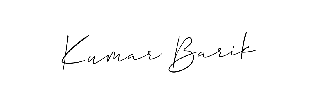 Allison_Script is a professional signature style that is perfect for those who want to add a touch of class to their signature. It is also a great choice for those who want to make their signature more unique. Get Kumar Barik name to fancy signature for free. Kumar Barik signature style 2 images and pictures png