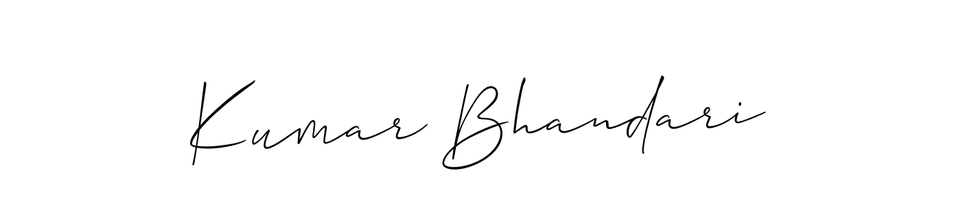 Make a beautiful signature design for name Kumar Bhandari. With this signature (Allison_Script) style, you can create a handwritten signature for free. Kumar Bhandari signature style 2 images and pictures png