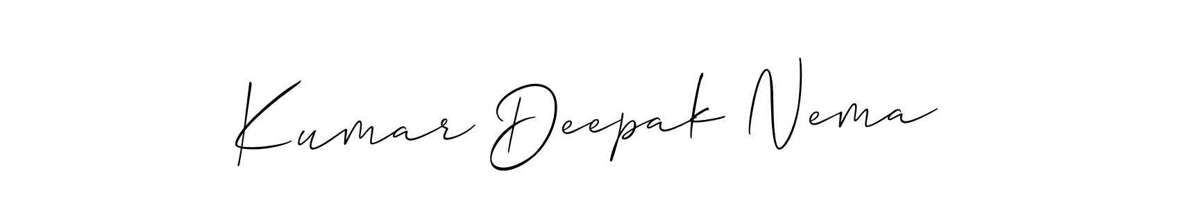 How to make Kumar Deepak Nema signature? Allison_Script is a professional autograph style. Create handwritten signature for Kumar Deepak Nema name. Kumar Deepak Nema signature style 2 images and pictures png