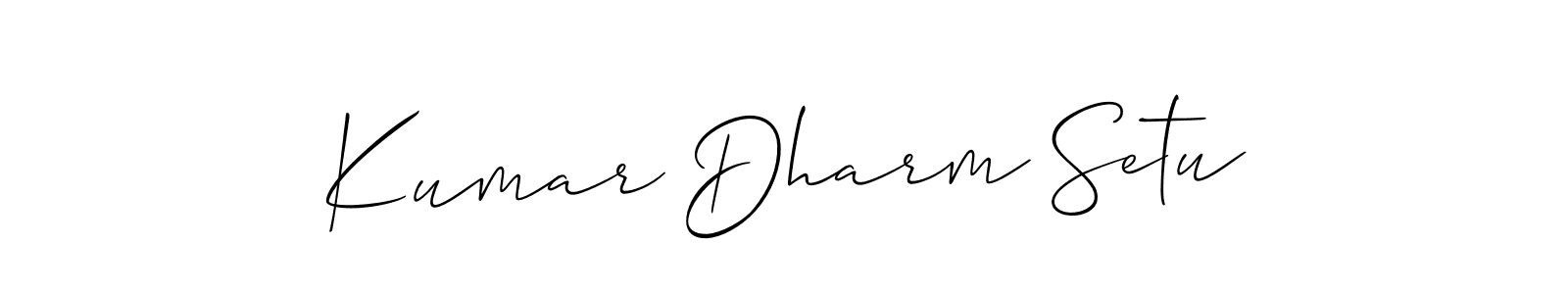 Design your own signature with our free online signature maker. With this signature software, you can create a handwritten (Allison_Script) signature for name Kumar Dharm Setu. Kumar Dharm Setu signature style 2 images and pictures png