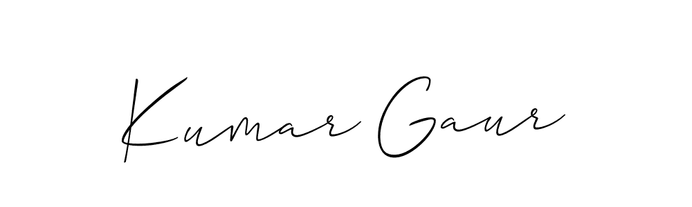 Use a signature maker to create a handwritten signature online. With this signature software, you can design (Allison_Script) your own signature for name Kumar Gaur. Kumar Gaur signature style 2 images and pictures png