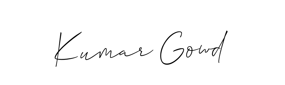 Also we have Kumar Gowd name is the best signature style. Create professional handwritten signature collection using Allison_Script autograph style. Kumar Gowd signature style 2 images and pictures png