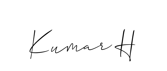 Similarly Allison_Script is the best handwritten signature design. Signature creator online .You can use it as an online autograph creator for name Kumar H. Kumar H signature style 2 images and pictures png