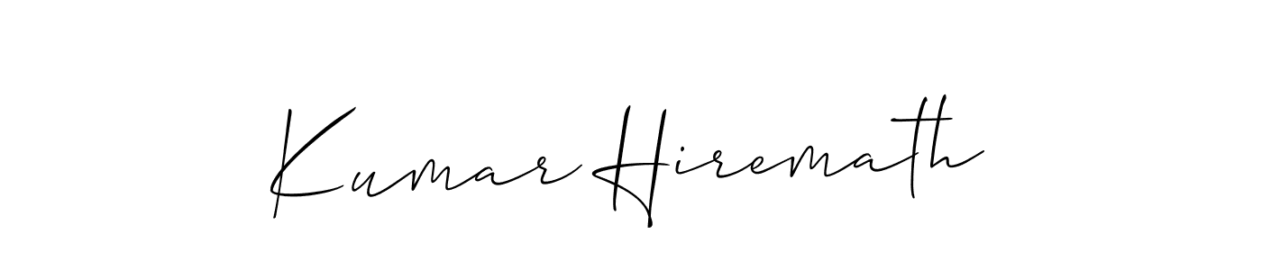 Use a signature maker to create a handwritten signature online. With this signature software, you can design (Allison_Script) your own signature for name Kumar Hiremath. Kumar Hiremath signature style 2 images and pictures png