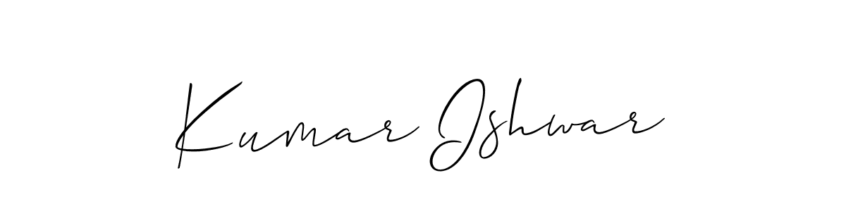 How to make Kumar Ishwar name signature. Use Allison_Script style for creating short signs online. This is the latest handwritten sign. Kumar Ishwar signature style 2 images and pictures png