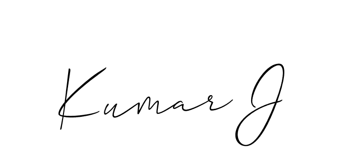 Also You can easily find your signature by using the search form. We will create Kumar J name handwritten signature images for you free of cost using Allison_Script sign style. Kumar J signature style 2 images and pictures png