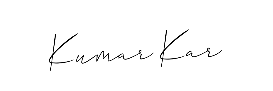 Also we have Kumar Kar name is the best signature style. Create professional handwritten signature collection using Allison_Script autograph style. Kumar Kar signature style 2 images and pictures png