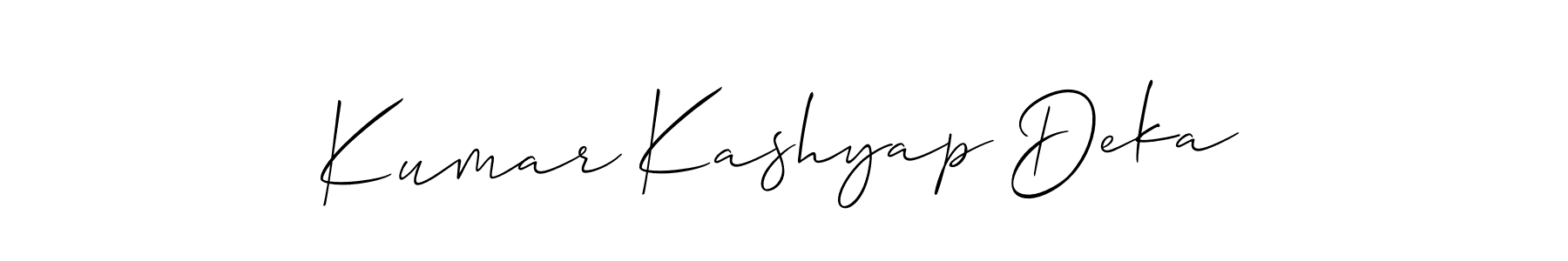 Make a beautiful signature design for name Kumar Kashyap Deka. With this signature (Allison_Script) style, you can create a handwritten signature for free. Kumar Kashyap Deka signature style 2 images and pictures png