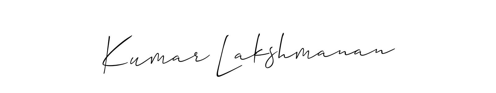 Also we have Kumar Lakshmanan name is the best signature style. Create professional handwritten signature collection using Allison_Script autograph style. Kumar Lakshmanan signature style 2 images and pictures png
