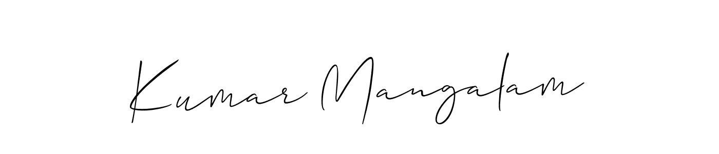 Design your own signature with our free online signature maker. With this signature software, you can create a handwritten (Allison_Script) signature for name Kumar Mangalam. Kumar Mangalam signature style 2 images and pictures png