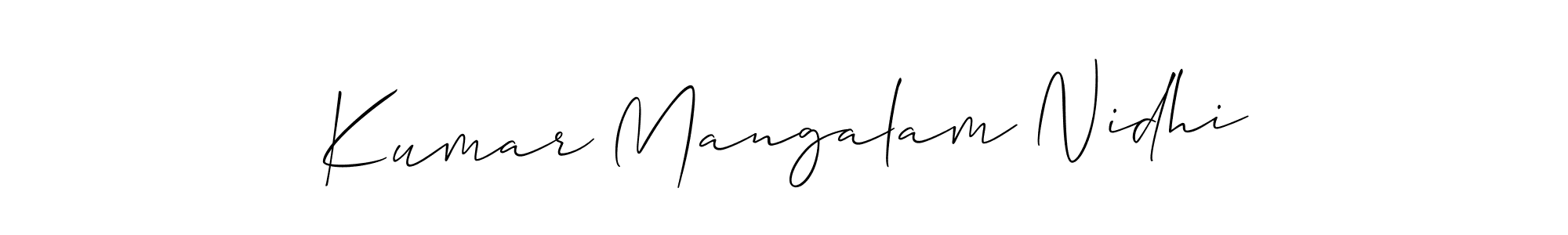 How to Draw Kumar Mangalam Nidhi signature style? Allison_Script is a latest design signature styles for name Kumar Mangalam Nidhi. Kumar Mangalam Nidhi signature style 2 images and pictures png
