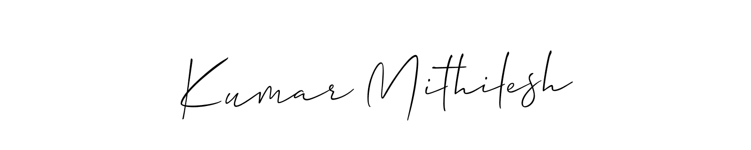 Design your own signature with our free online signature maker. With this signature software, you can create a handwritten (Allison_Script) signature for name Kumar Mithilesh. Kumar Mithilesh signature style 2 images and pictures png