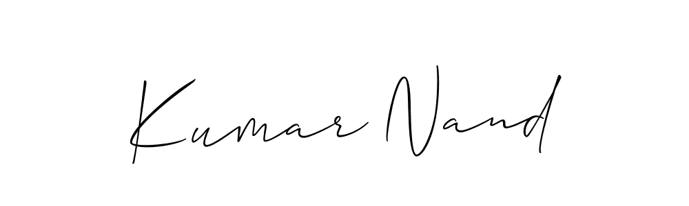 Allison_Script is a professional signature style that is perfect for those who want to add a touch of class to their signature. It is also a great choice for those who want to make their signature more unique. Get Kumar Nand name to fancy signature for free. Kumar Nand signature style 2 images and pictures png