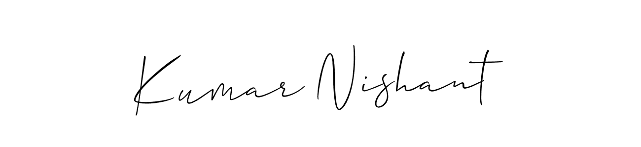 Design your own signature with our free online signature maker. With this signature software, you can create a handwritten (Allison_Script) signature for name Kumar Nishant. Kumar Nishant signature style 2 images and pictures png