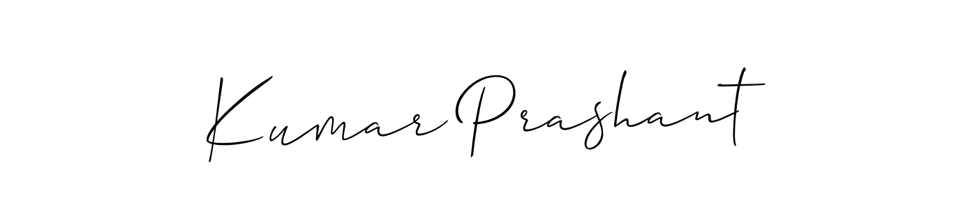 Make a beautiful signature design for name Kumar Prashant. With this signature (Allison_Script) style, you can create a handwritten signature for free. Kumar Prashant signature style 2 images and pictures png