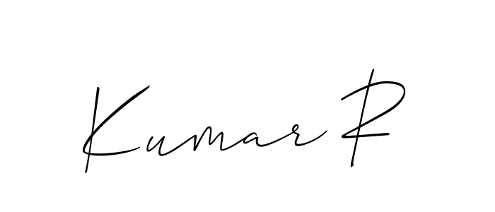 if you are searching for the best signature style for your name Kumar R. so please give up your signature search. here we have designed multiple signature styles  using Allison_Script. Kumar R signature style 2 images and pictures png