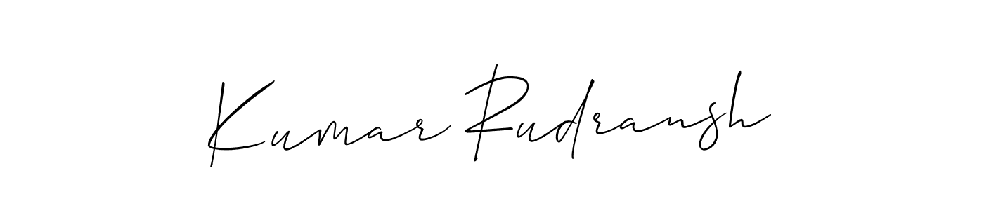 Also we have Kumar Rudransh name is the best signature style. Create professional handwritten signature collection using Allison_Script autograph style. Kumar Rudransh signature style 2 images and pictures png