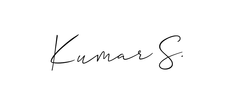 Use a signature maker to create a handwritten signature online. With this signature software, you can design (Allison_Script) your own signature for name Kumar S.. Kumar S. signature style 2 images and pictures png