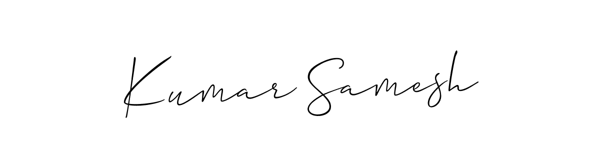 if you are searching for the best signature style for your name Kumar Samesh. so please give up your signature search. here we have designed multiple signature styles  using Allison_Script. Kumar Samesh signature style 2 images and pictures png
