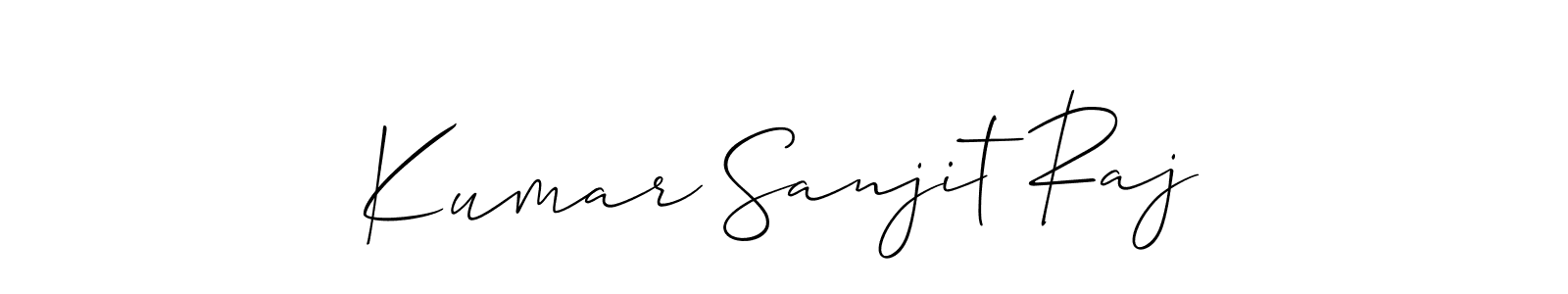 You should practise on your own different ways (Allison_Script) to write your name (Kumar Sanjit Raj) in signature. don't let someone else do it for you. Kumar Sanjit Raj signature style 2 images and pictures png
