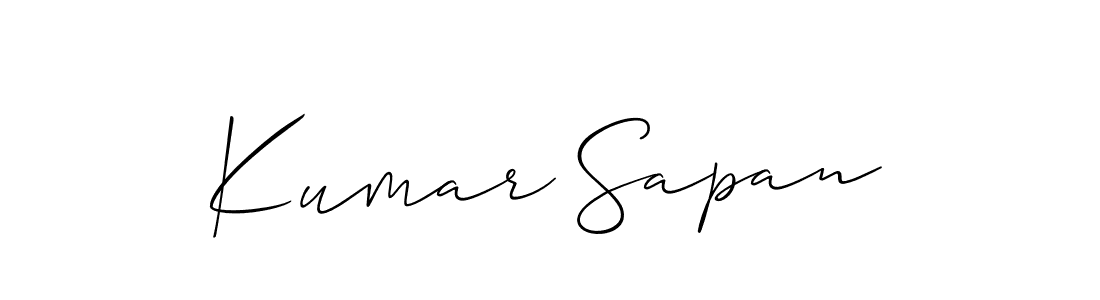 Use a signature maker to create a handwritten signature online. With this signature software, you can design (Allison_Script) your own signature for name Kumar Sapan. Kumar Sapan signature style 2 images and pictures png